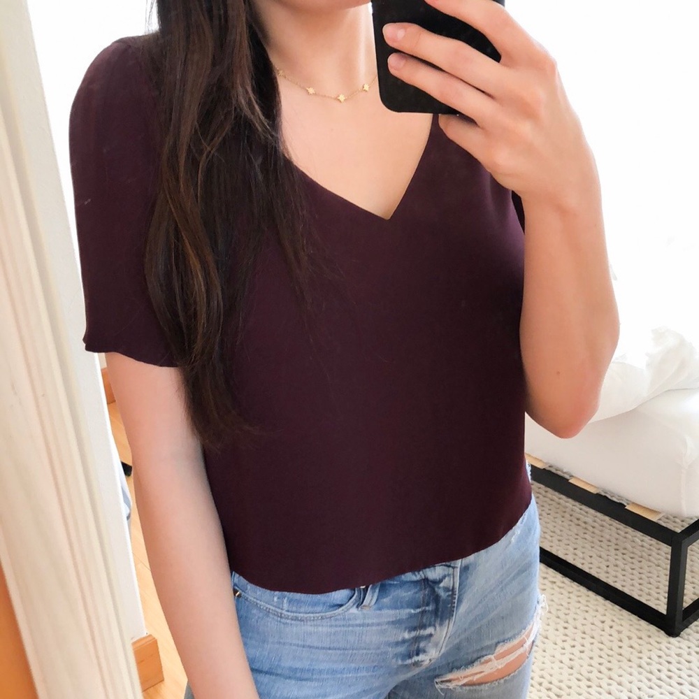 BABATON chiffon v-neck blouse